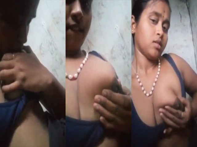 south Indian girl playing with her soft boobs