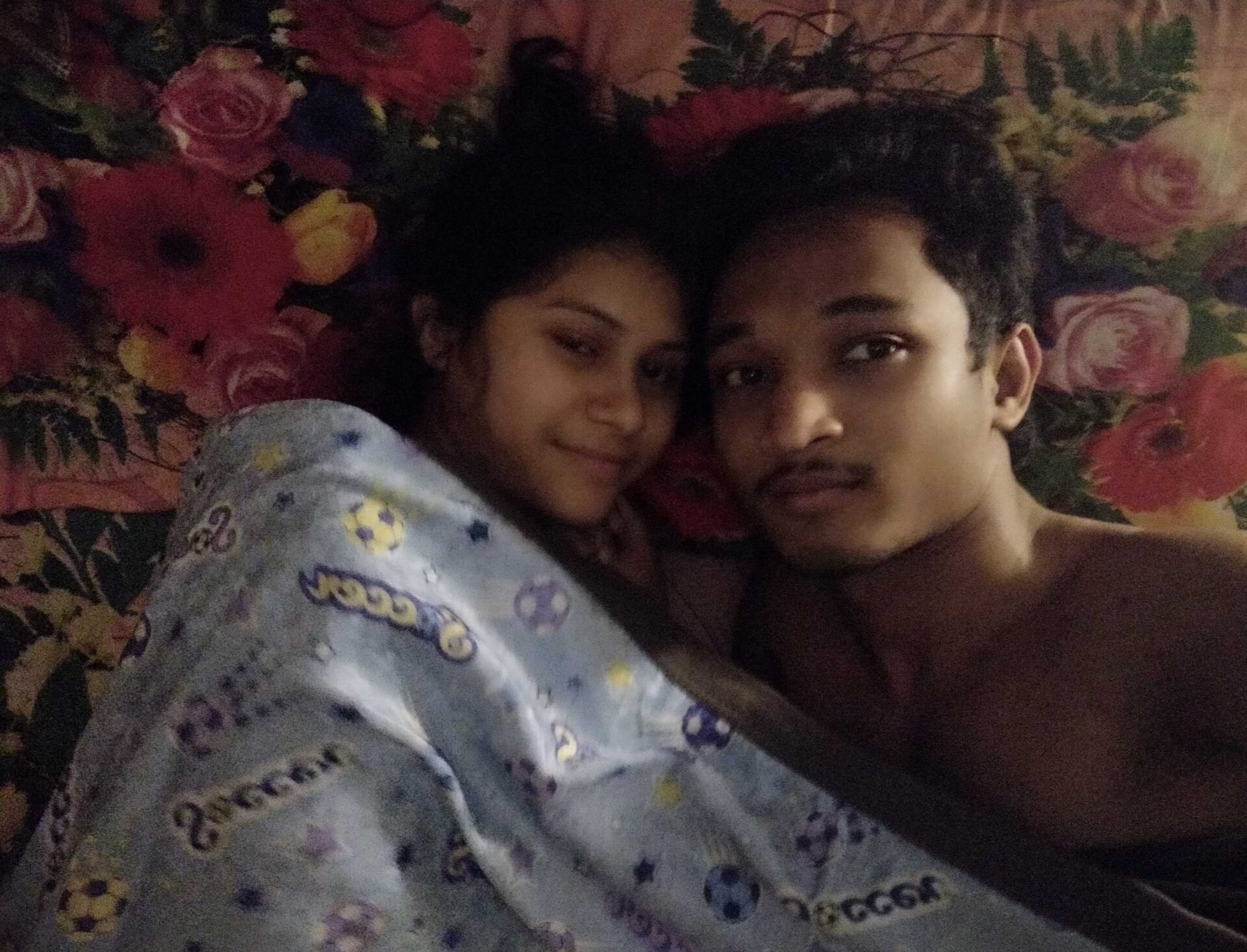 Newly married couple first night romance photos image