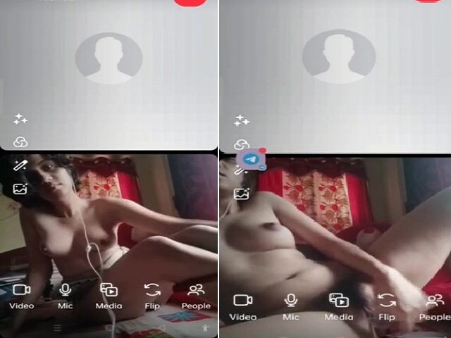 Indian girl fingering video call with