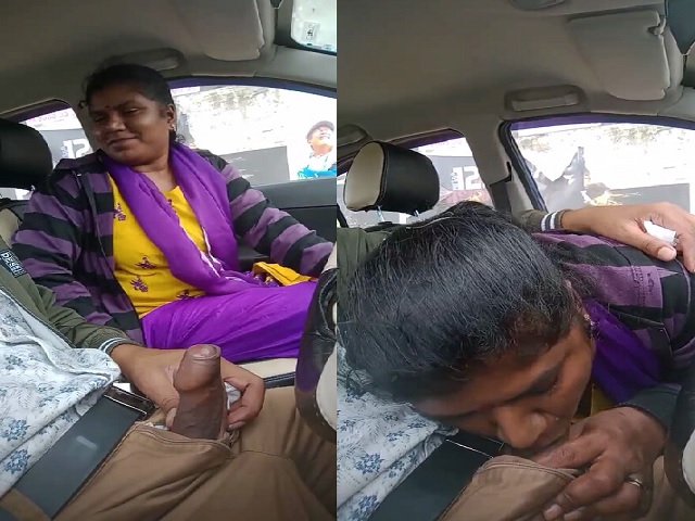 South Indian aunty desi blowjob in car viral