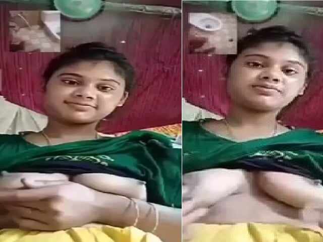 cute girl boobs show on viral video call to